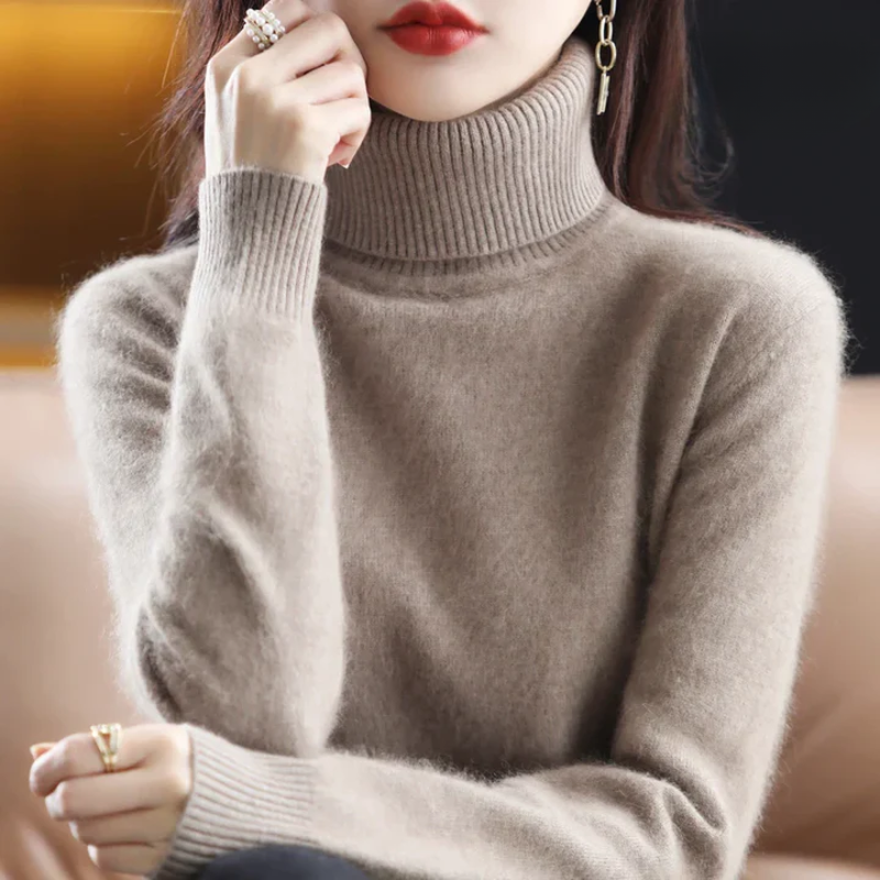 Maris - High Neck Pure Cashmere Sweater