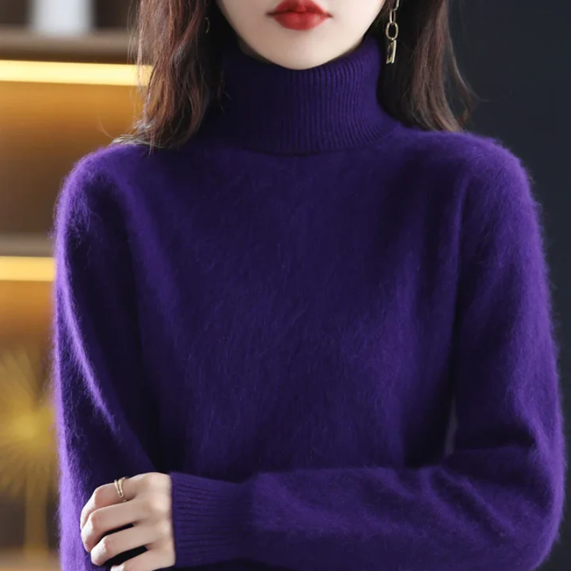 Maris - High Neck Pure Cashmere Sweater