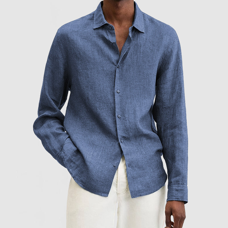 Axel | Men's Shirt - Relaxed Fit - Long Sleeve - Breathable Natural Fabric