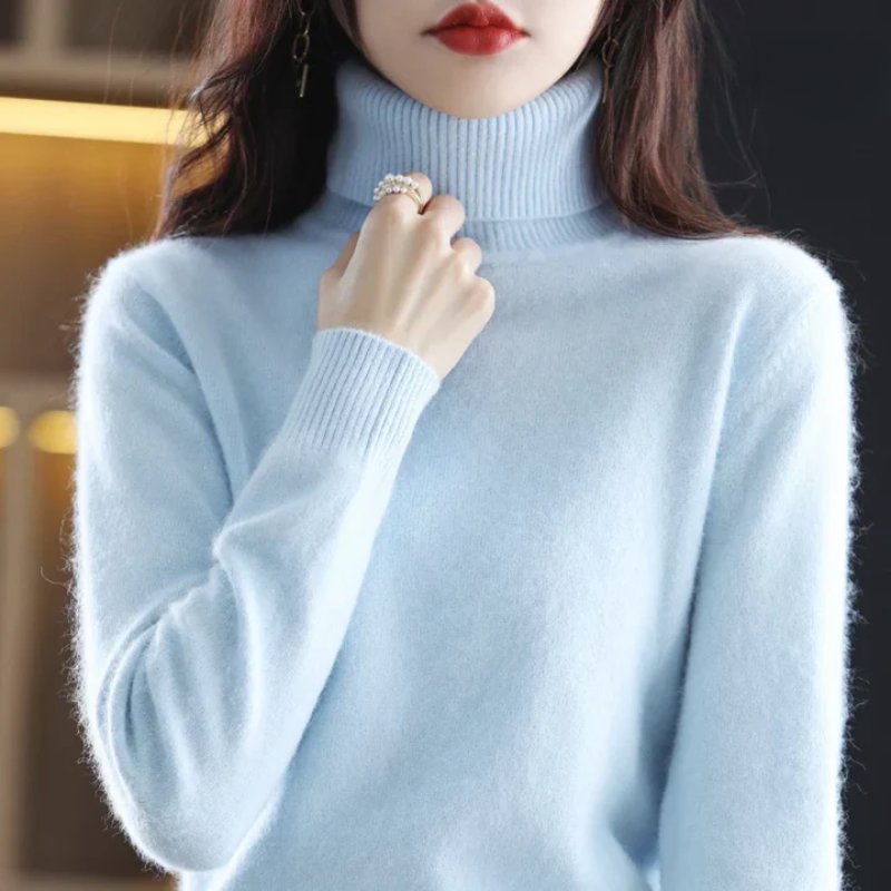 Maris - High Neck Pure Cashmere Sweater