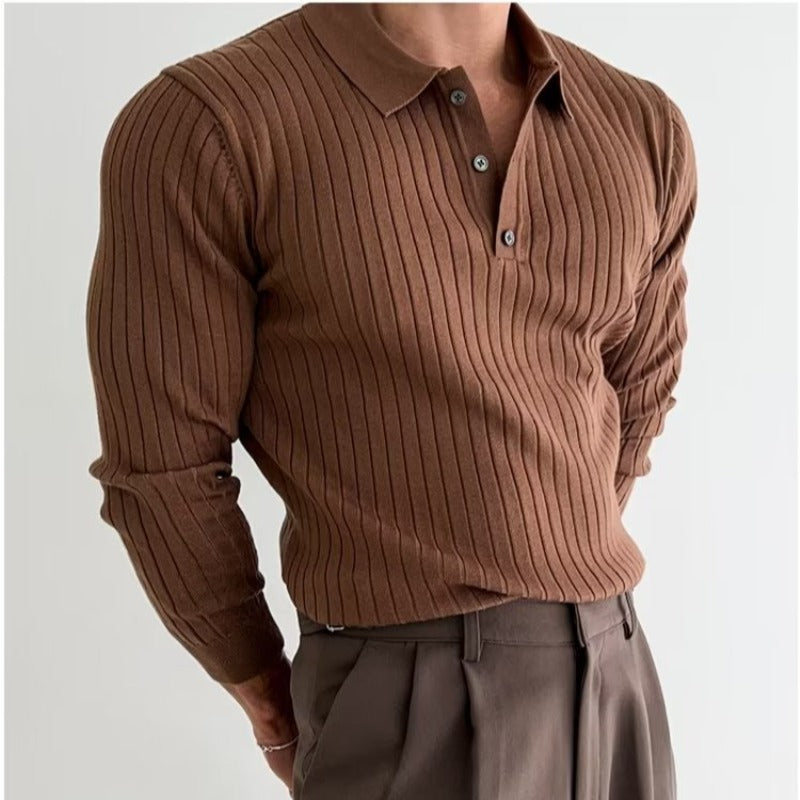 Douglas | Men's Slim Fit Long Sleeve Polo Shirt