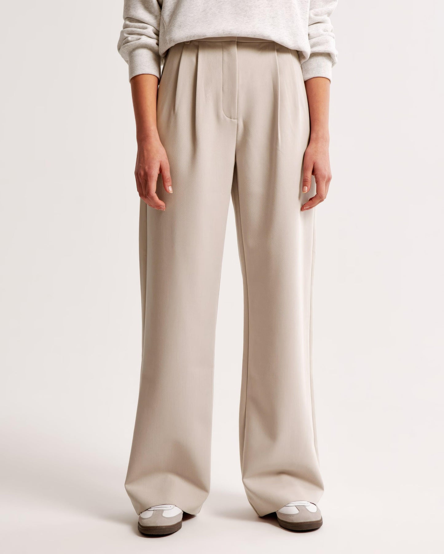 Zara | High Waist Pleated Leg Trousers with Tailored Fit