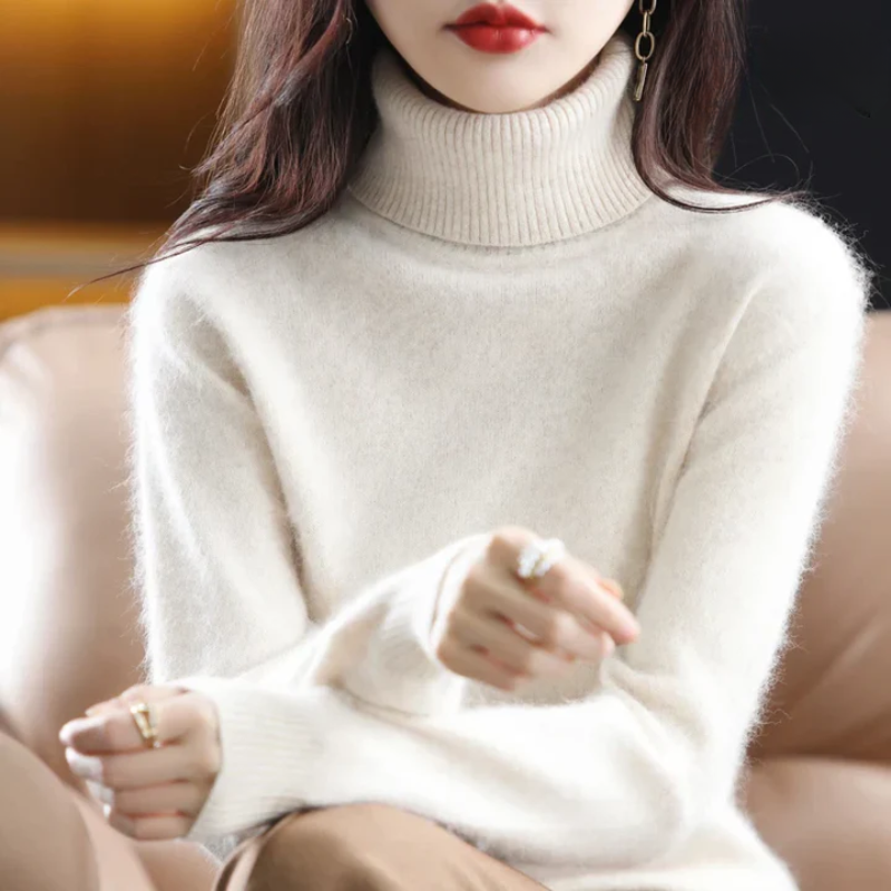 Maris - High Neck Pure Cashmere Sweater
