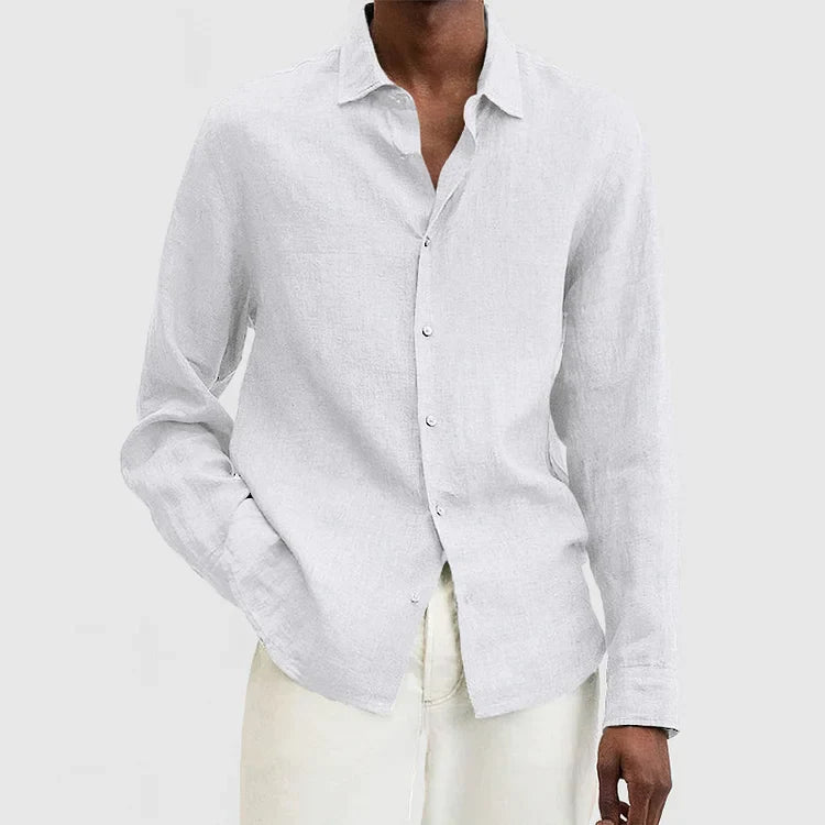 Axel | Men's Shirt - Relaxed Fit - Long Sleeve - Breathable Natural Fabric
