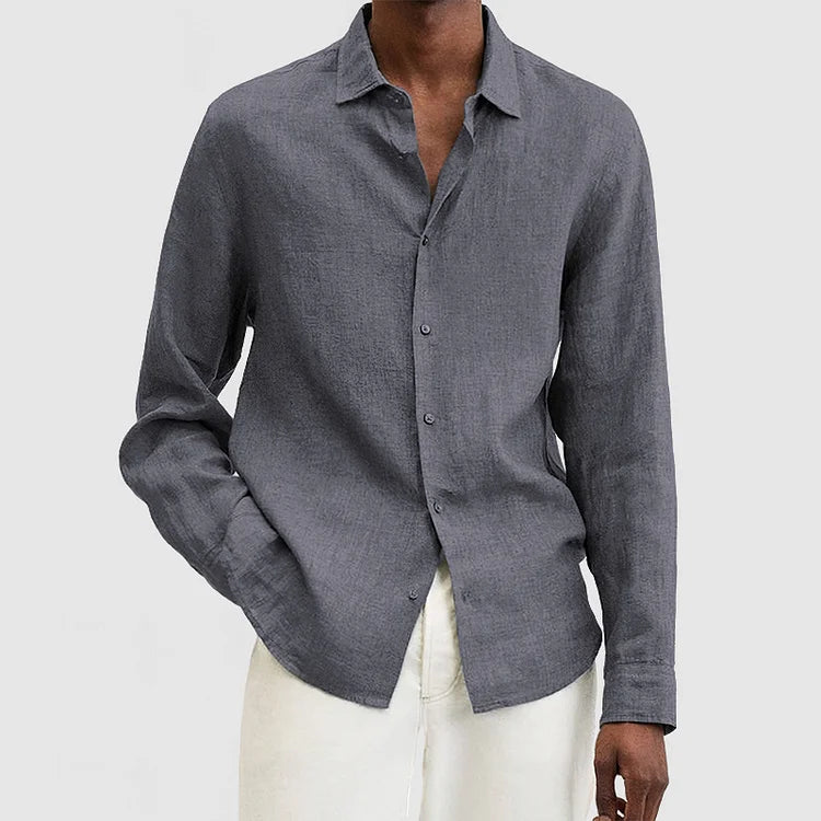 Axel | Men's Shirt - Relaxed Fit - Long Sleeve - Breathable Natural Fabric