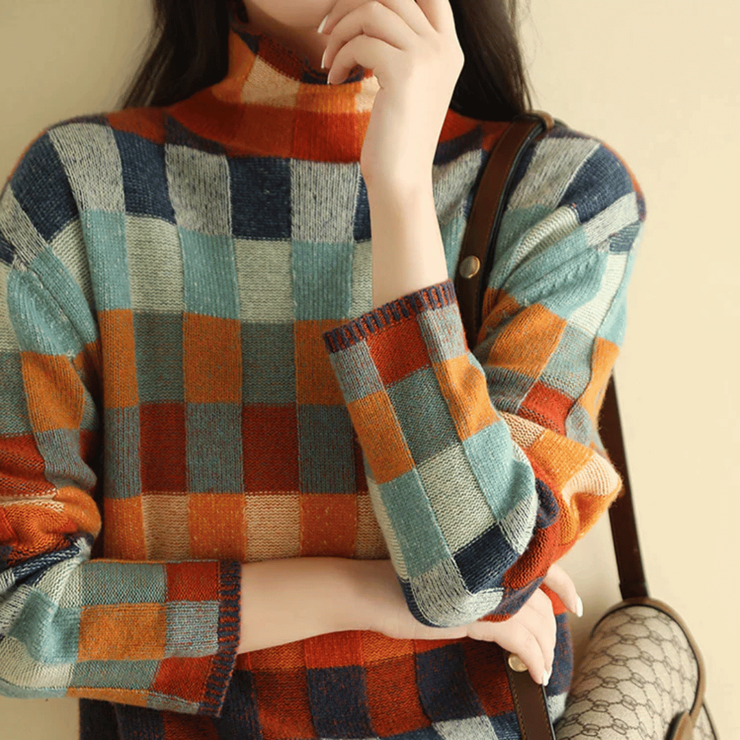 Mireille - Cashmere Patchwork Turtleneck