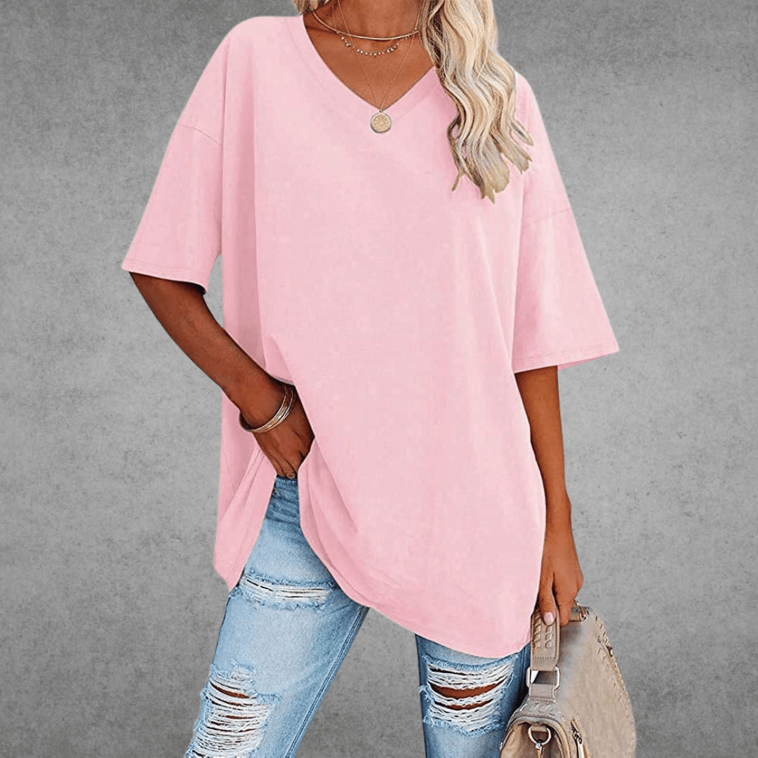 Nikita | Stylish Oversized V-Neck Shirt
