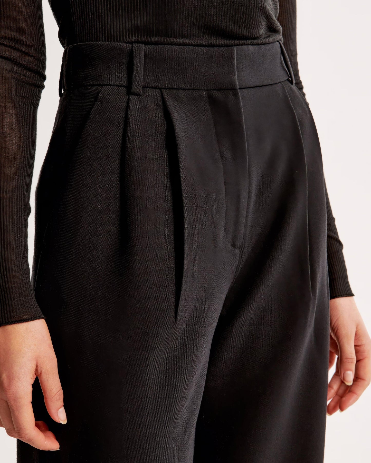 Zara | High Waist Pleated Leg Trousers with Tailored Fit