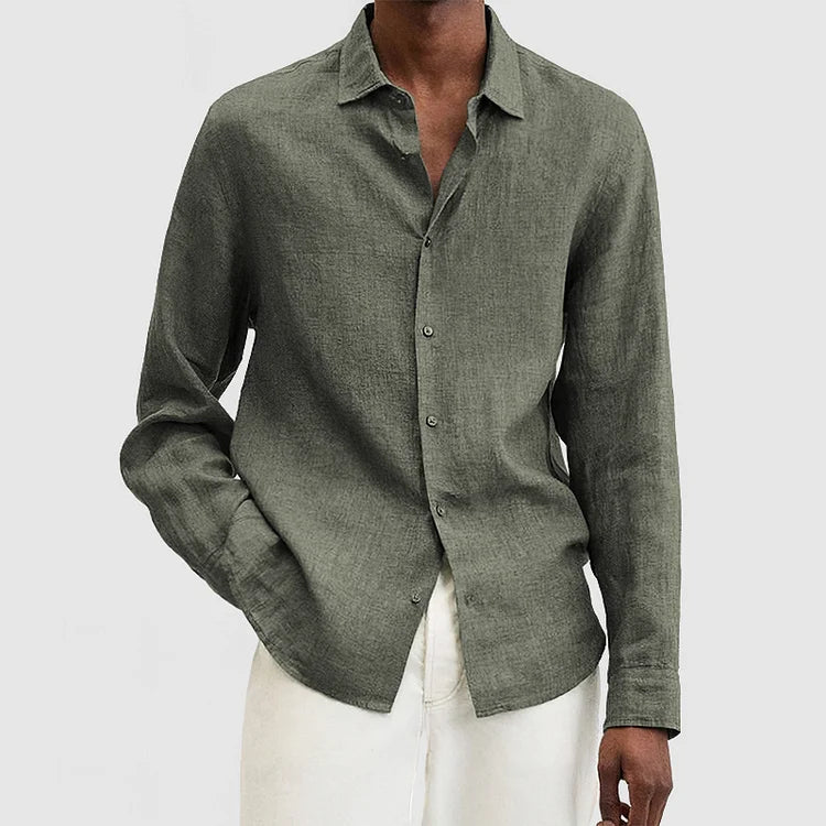Axel | Men's Shirt - Relaxed Fit - Long Sleeve - Breathable Natural Fabric