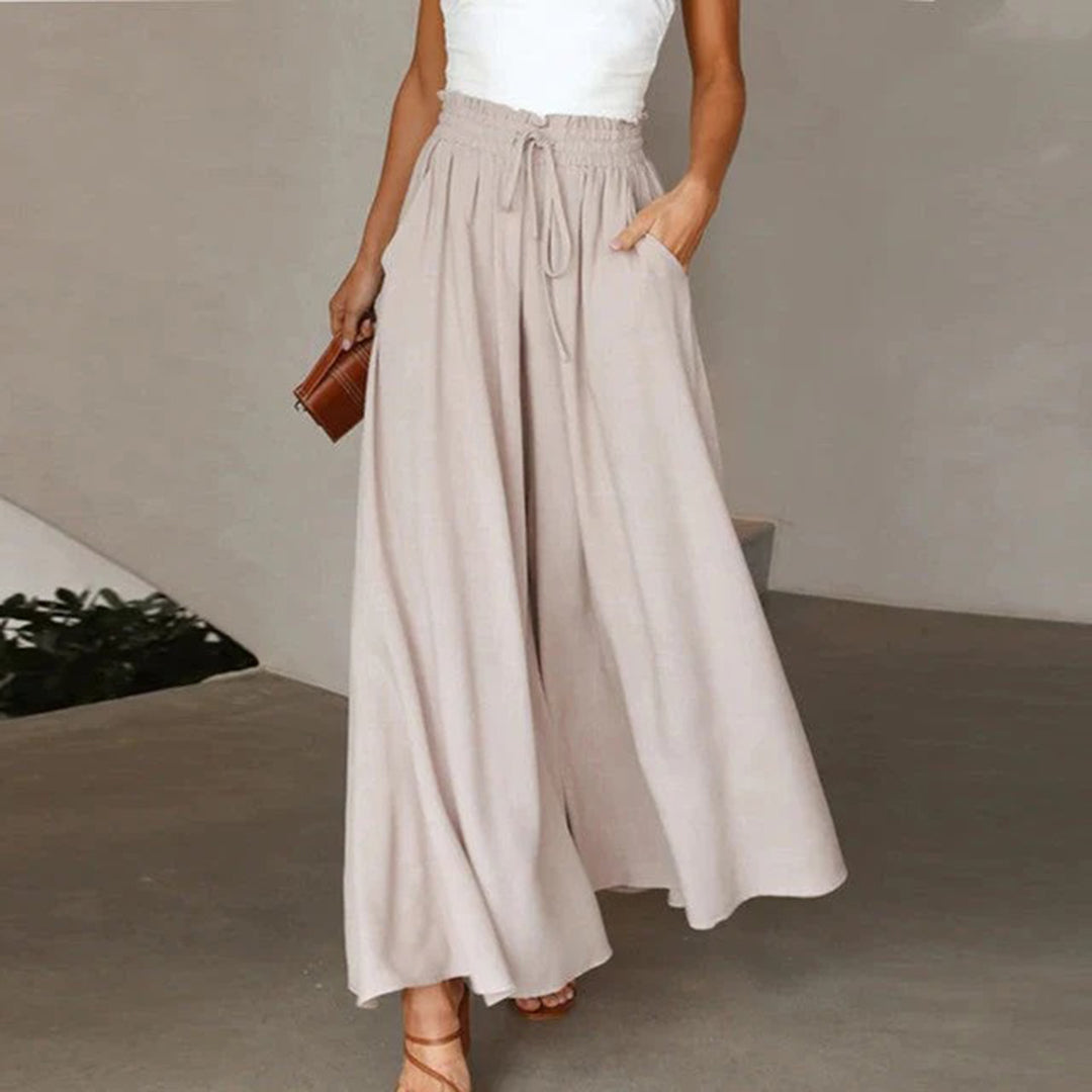 Gabriella | High Waist Elastic Pants with Drawstring