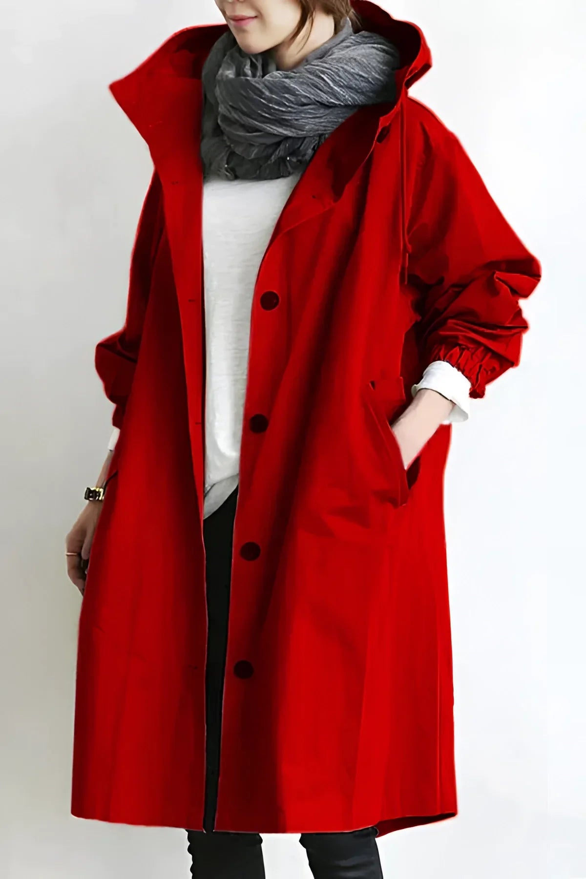 Seraphine - Stylish Oversized Women's Hooded Waterproof Raincoat