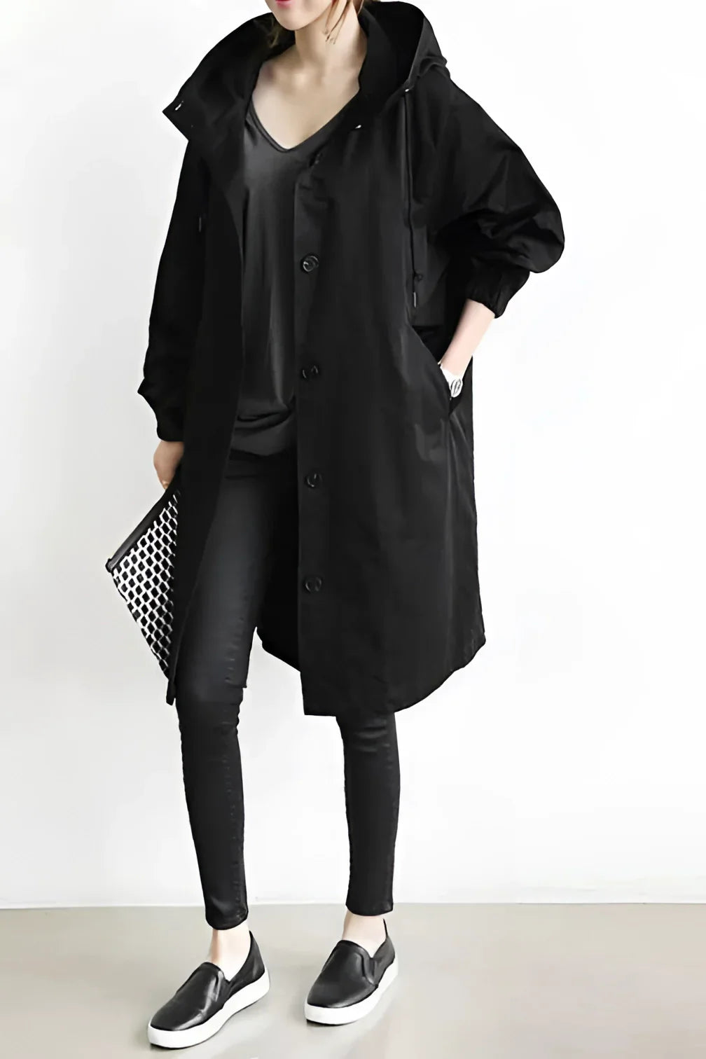 Seraphine - Stylish Oversized Women's Hooded Waterproof Raincoat