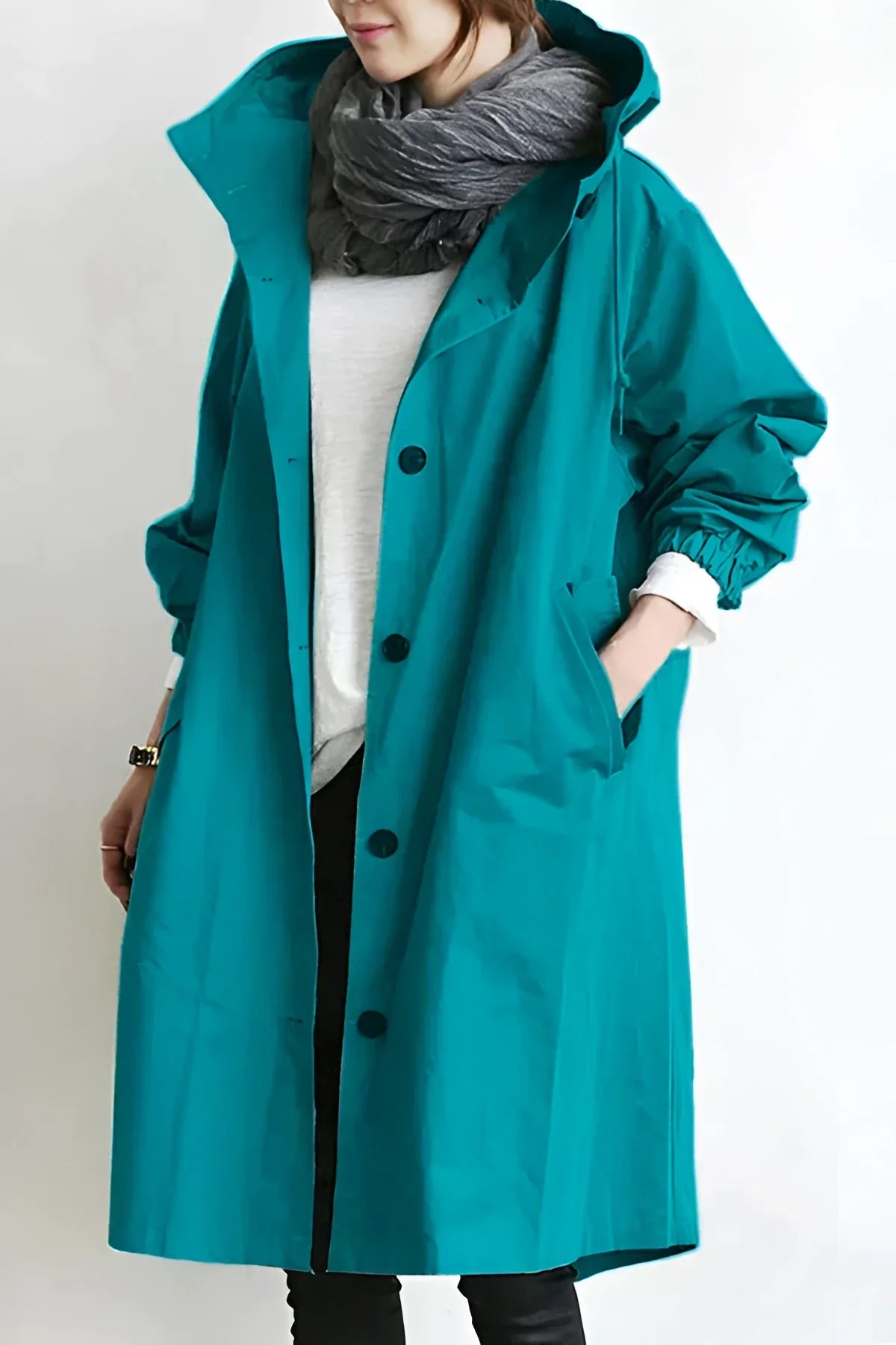 Seraphine - Stylish Oversized Women's Hooded Waterproof Raincoat