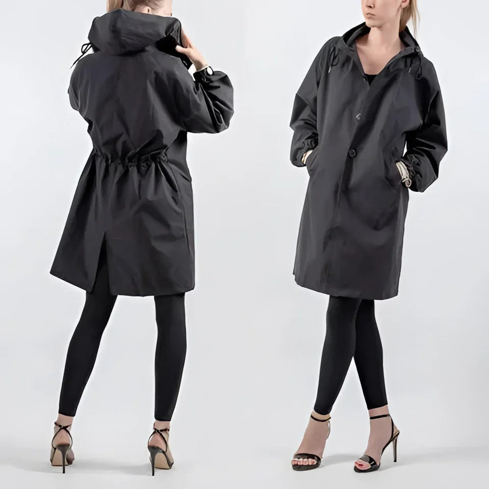 Seraphine - Stylish Oversized Women's Hooded Waterproof Raincoat