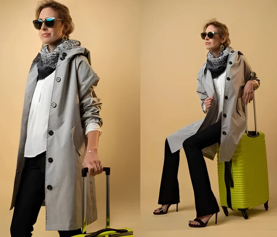 Seraphine - Stylish Oversized Women's Hooded Waterproof Raincoat