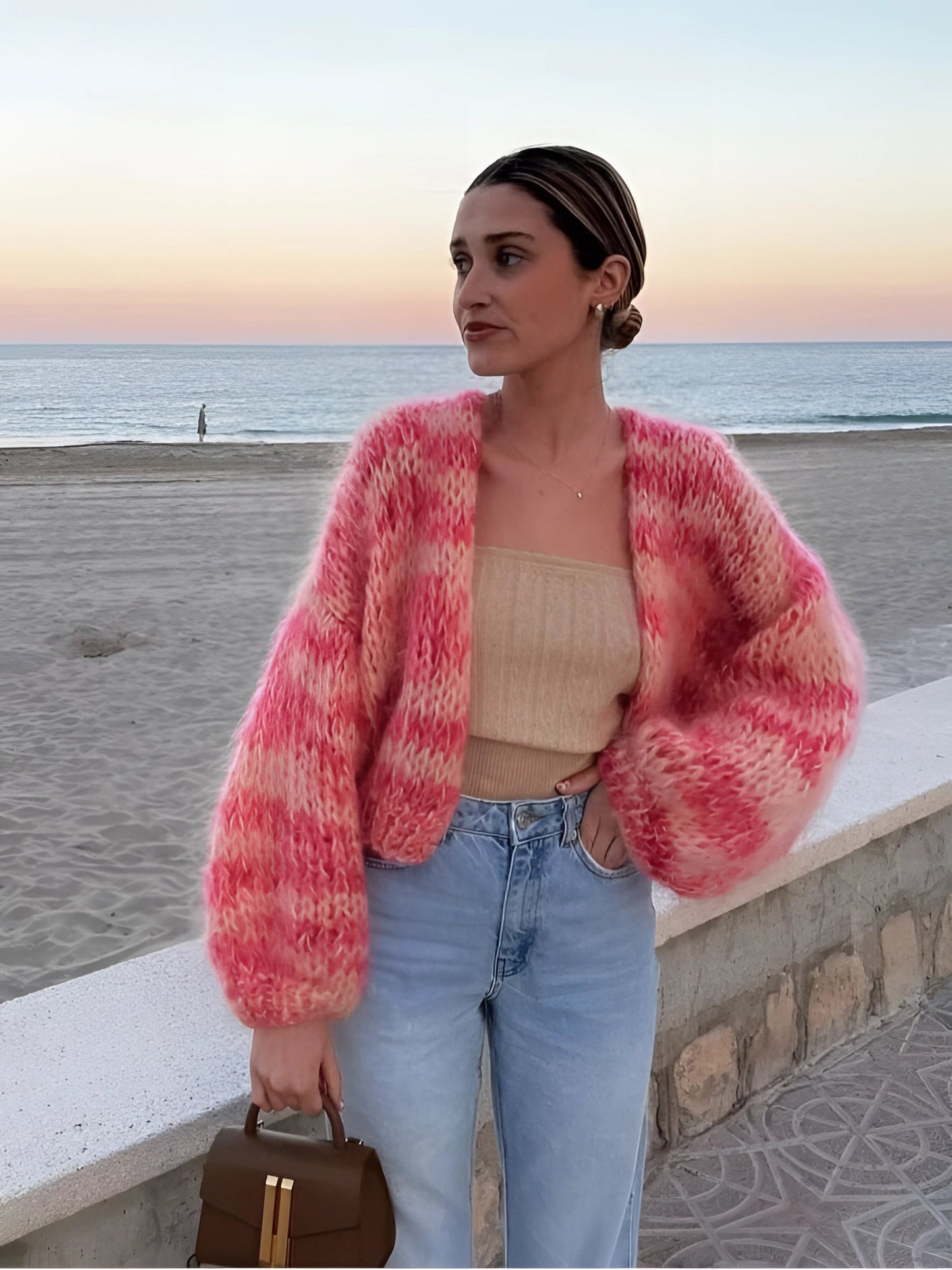 Elara - Multicolor Wool Patchwork Boho Cardigan