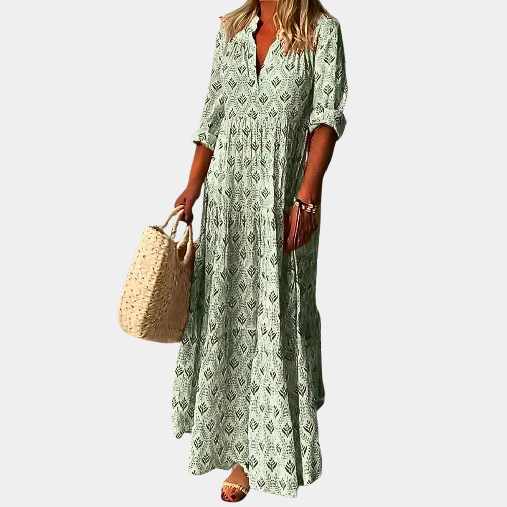 Pam | V-Neck Casual Summer Dress - Lightweight & Breathable