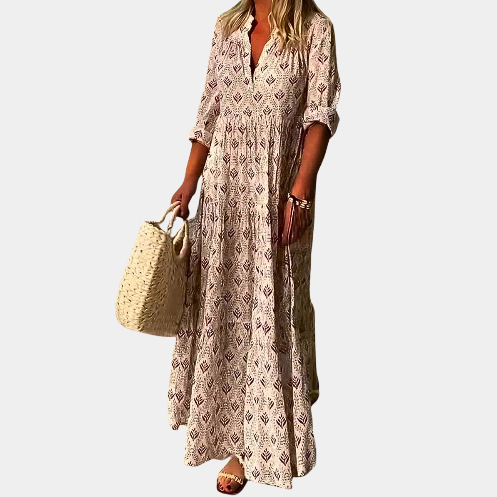 Pam | V-Neck Casual Summer Dress - Lightweight & Breathable