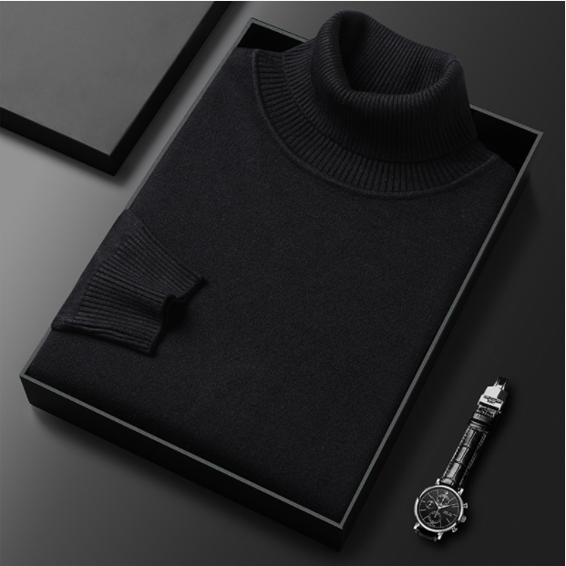 Evander - Cashmere Cotton Turtleneck Sweater Elegant Comfort Versatile Fit