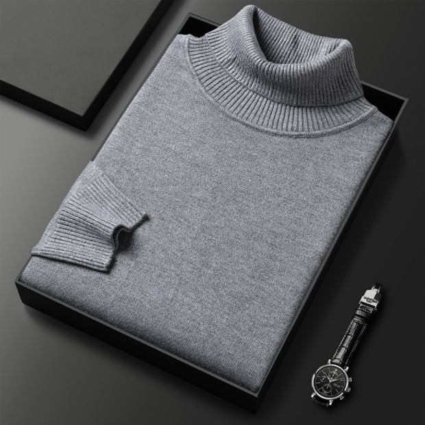 Evander - Cashmere Cotton Turtleneck Sweater Elegant Comfort Versatile Fit