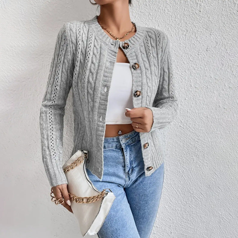 Christy | Women's Button-Front Cable Knit Cardigan