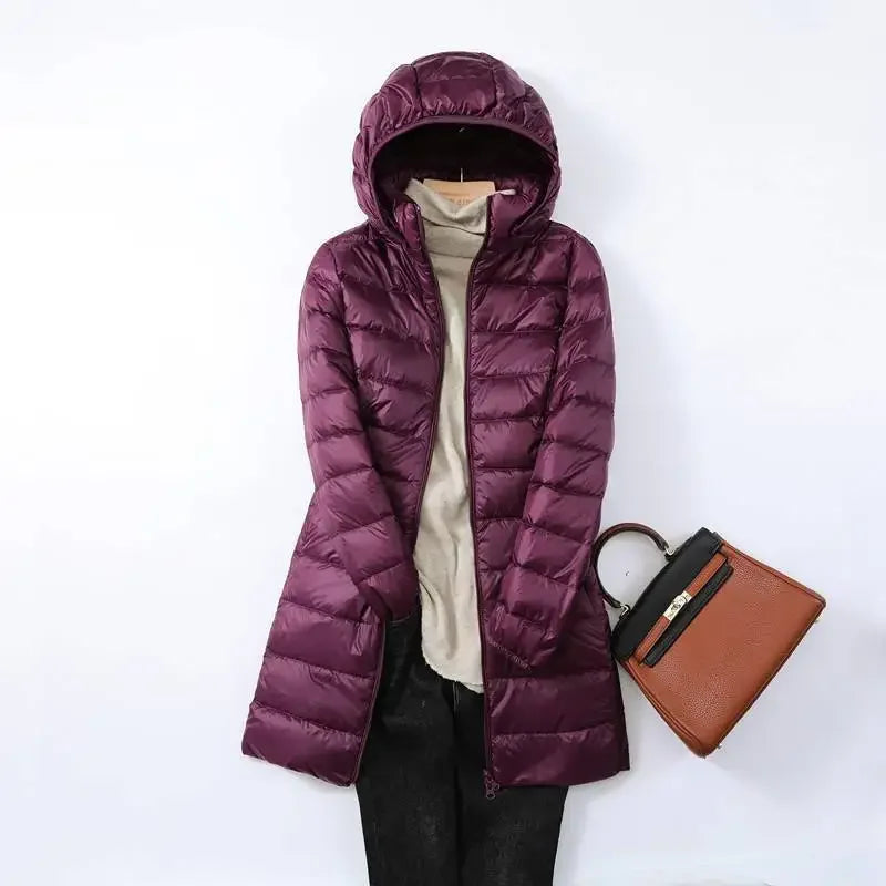 Novella - Women's Packable Puffer Coat with Removable Hood