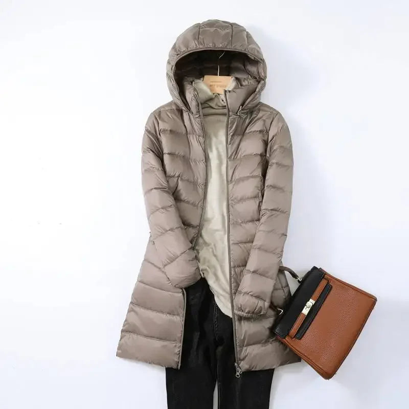 Novella - Women's Packable Puffer Coat with Removable Hood
