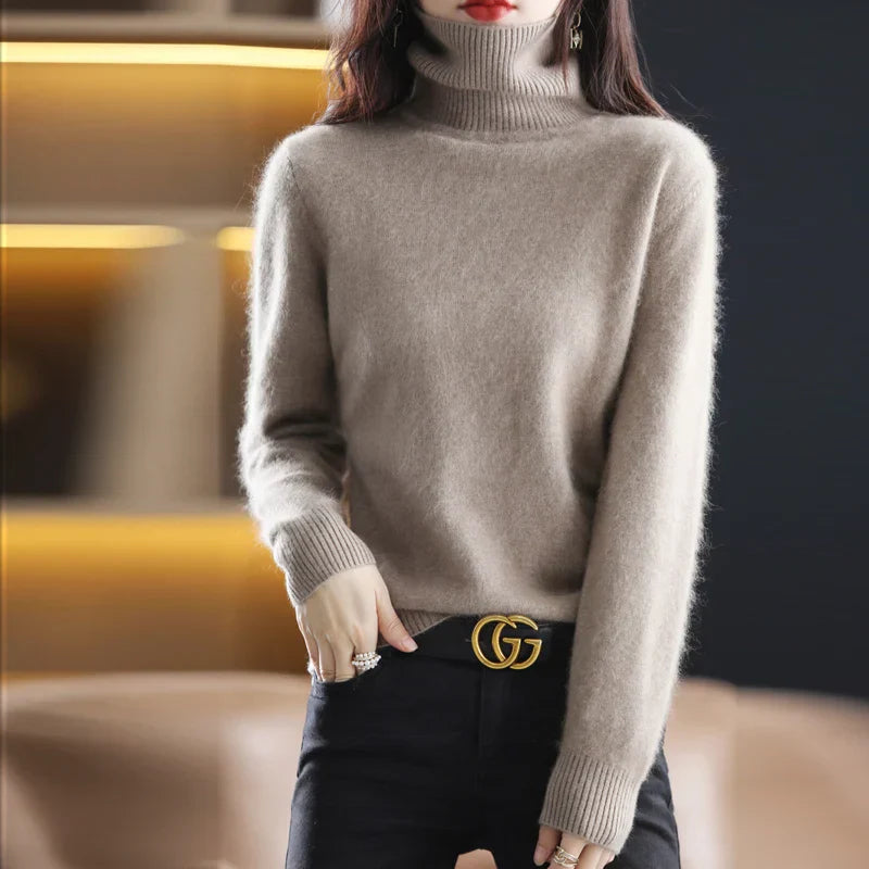 Maris - High Neck Pure Cashmere Sweater