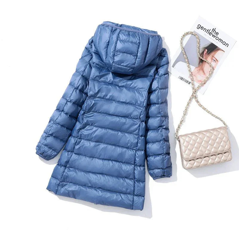 Novella - Women's Packable Puffer Coat with Removable Hood