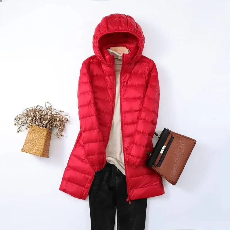 Novella - Women's Packable Puffer Coat with Removable Hood