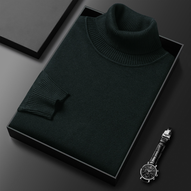 Evander - Cashmere Cotton Turtleneck Sweater Elegant Comfort Versatile Fit