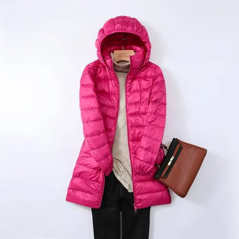 Novella - Women's Packable Puffer Coat with Removable Hood