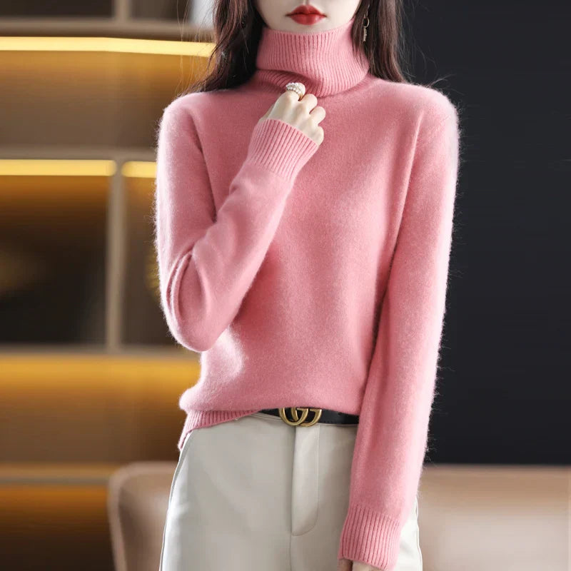 Maris - High Neck Pure Cashmere Sweater