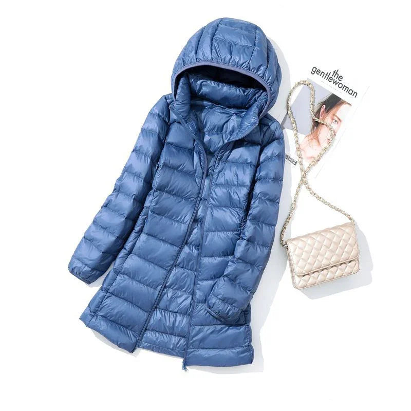 Novella - Women's Packable Puffer Coat with Removable Hood