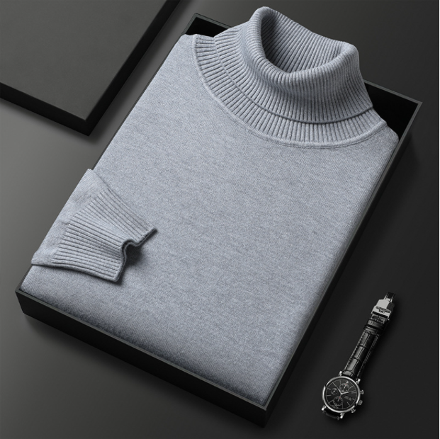 Evander - Cashmere Cotton Turtleneck Sweater Elegant Comfort Versatile Fit
