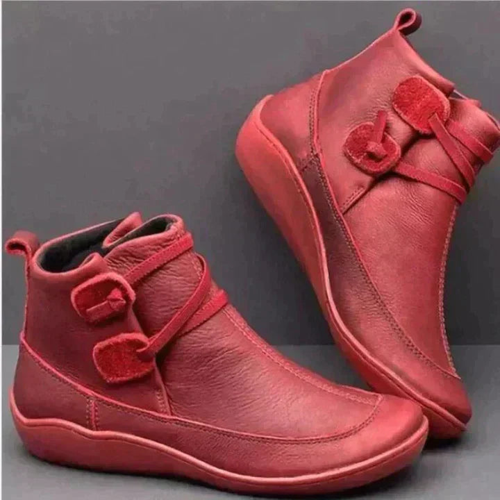 Eliza | Supportive Mid-Top Boots with Buckle Strap Design