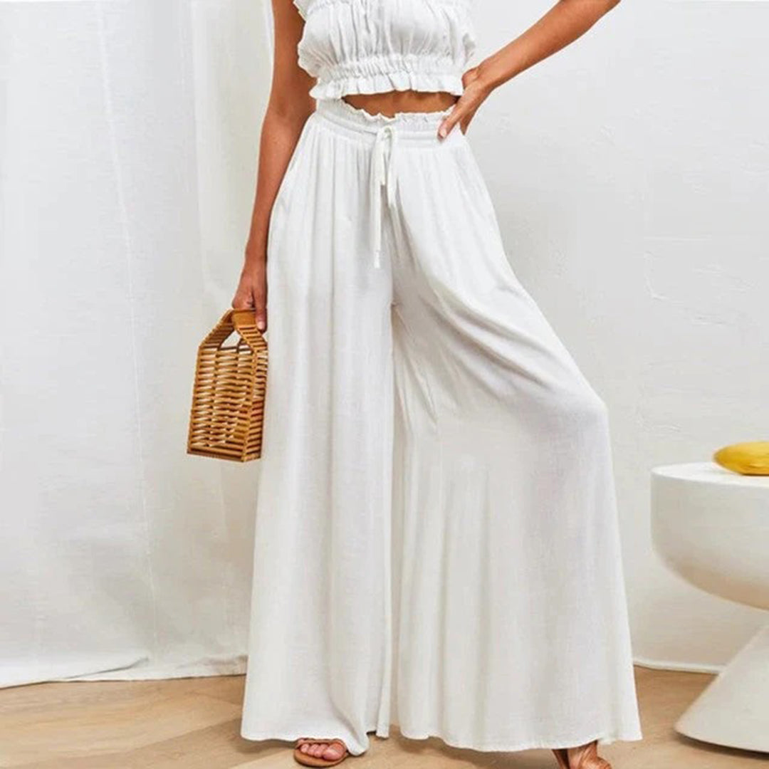 Gabriella | High Waist Elastic Pants with Drawstring