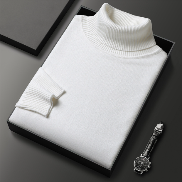 Evander - Cashmere Cotton Turtleneck Sweater Elegant Comfort Versatile Fit