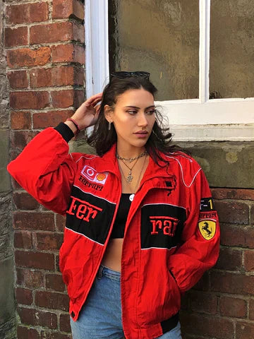 Mireille - Sporty Style Ferrari Racer Jacket