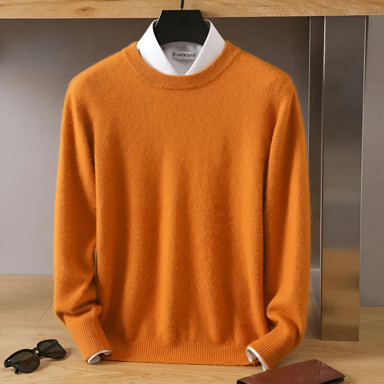 Lucien - Cashmere Crew Neck Sweater with Japanese Knit