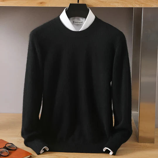 Lucien - Cashmere Crew Neck Sweater with Japanese Knit