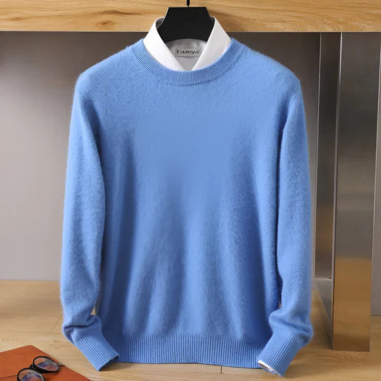 Lucien - Cashmere Crew Neck Sweater with Japanese Knit