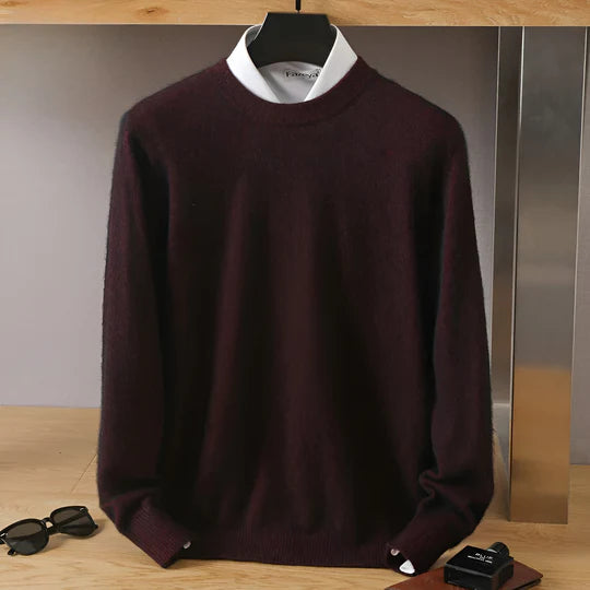 Lucien - Cashmere Crew Neck Sweater with Japanese Knit