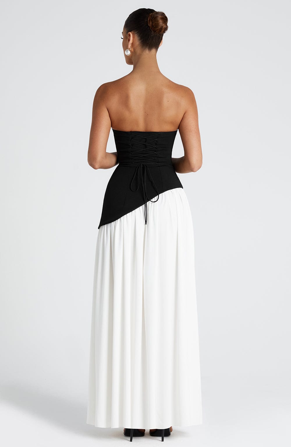 Deborah | Elegant Strapless Dress with High Slit for Women