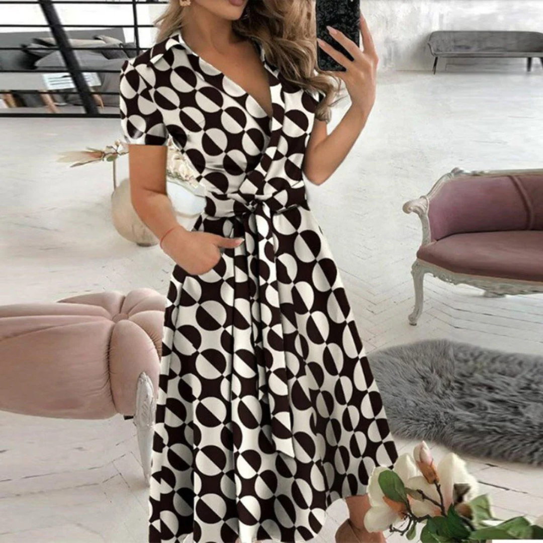 Elizabeth - Elegant A-Line Midi Dress