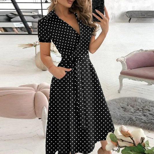 Elizabeth - Elegant A-Line Midi Dress