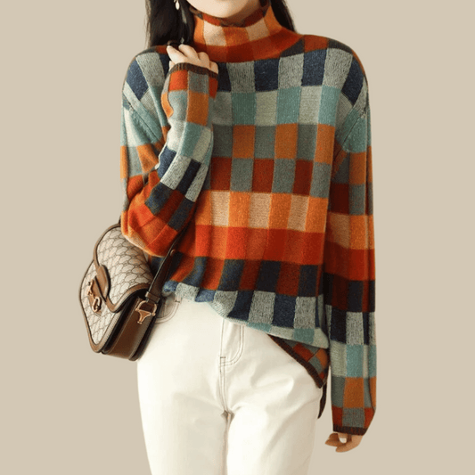 Mireille - Cashmere Patchwork Turtleneck