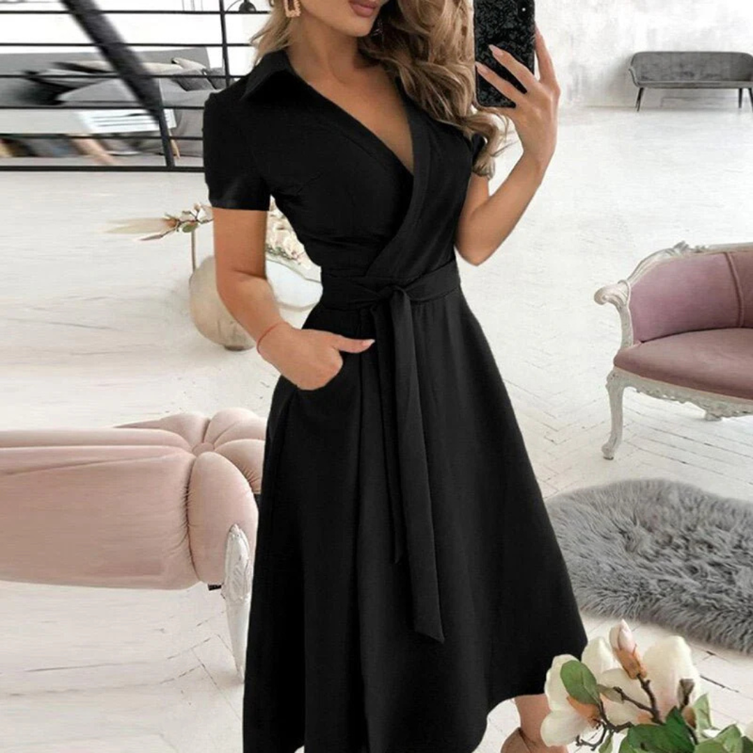 Elizabeth - Elegant A-Line Midi Dress