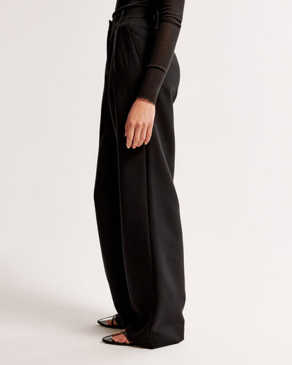 Zara | High Waist Pleated Leg Trousers with Tailored Fit