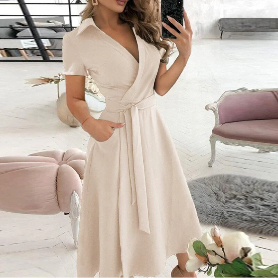 Elizabeth - Elegant A-Line Midi Dress